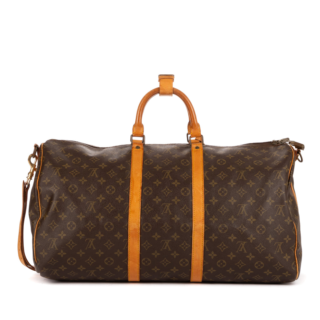 Travel Bag Keepall Bandouliere 55 Brown Monogram Canvas