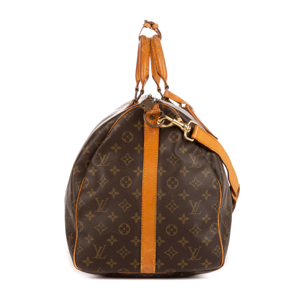 Travel Bag Keepall Bandouliere 55 Brown Monogram Canvas