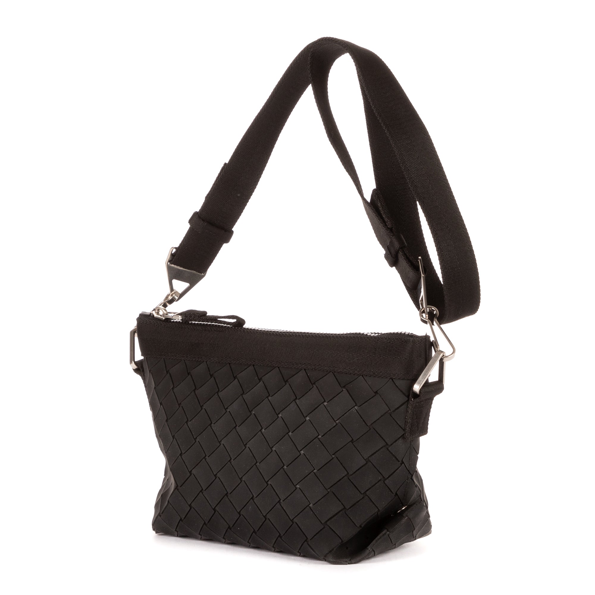 Shoulder Bag Blaster Black Intreccio Rubber