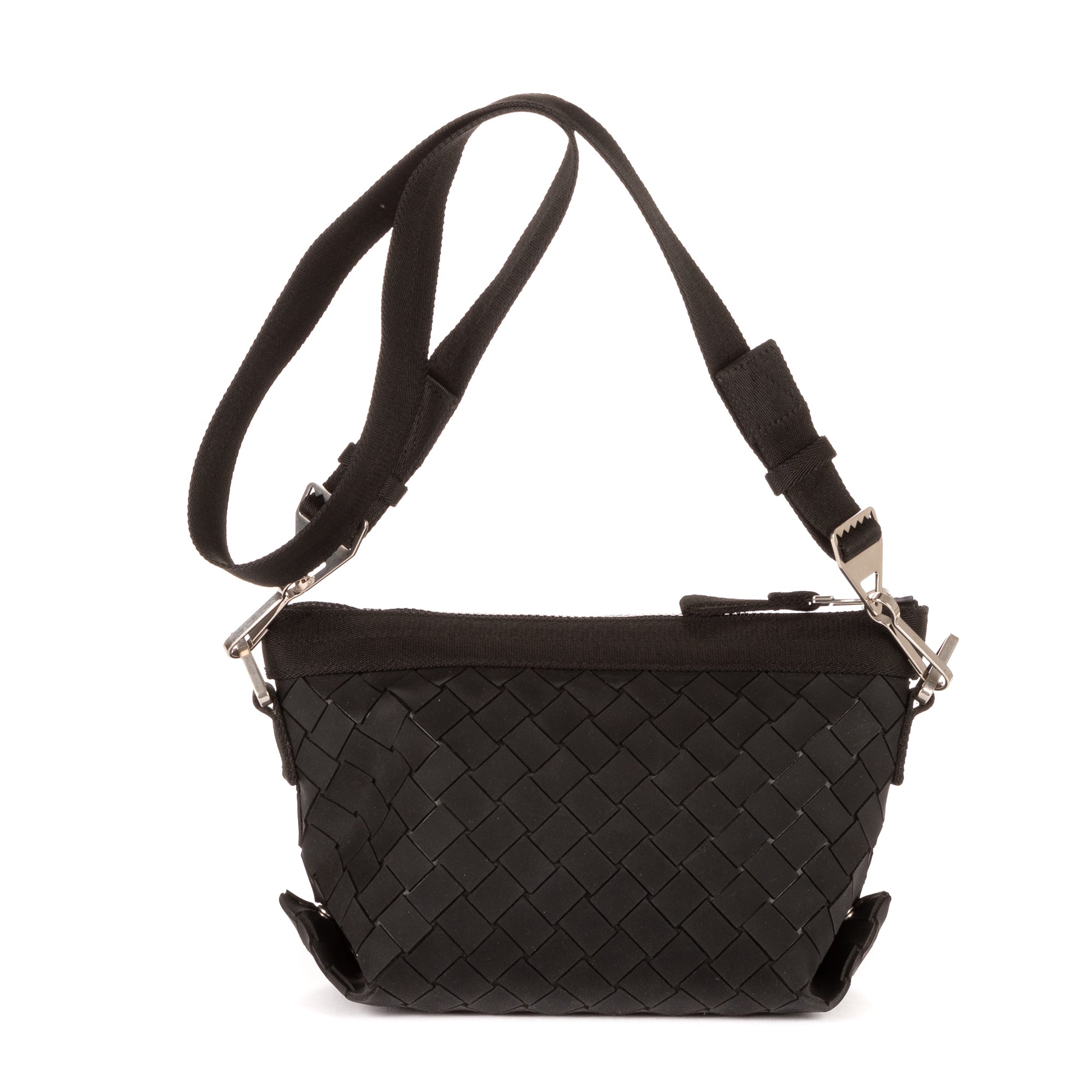 Shoulder Bag Blaster Black Intreccio Rubber