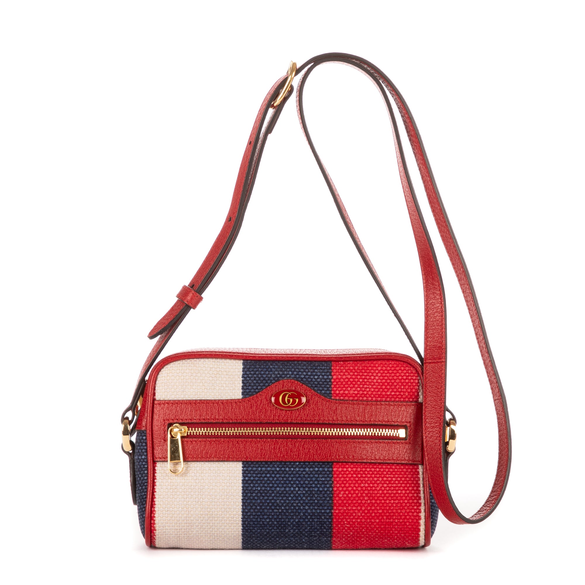 Shoulder Bag Ophidia Stripes Red Red/Blue/Beige canvas