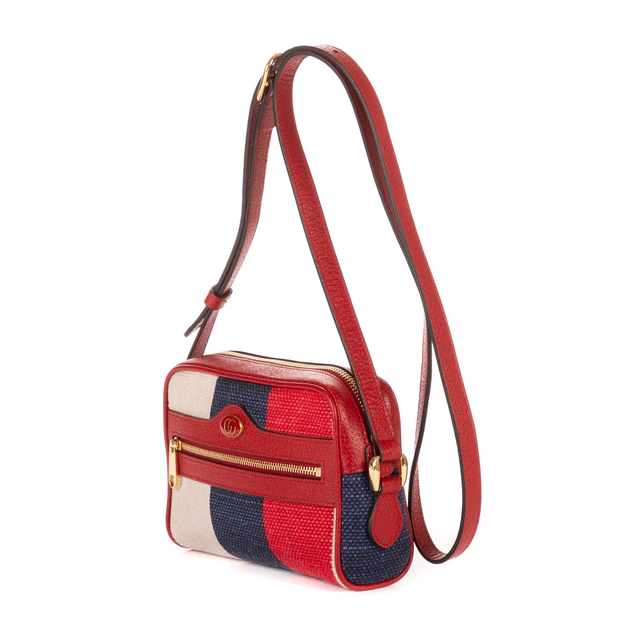 Shoulder Bag Ophidia Stripes Red Red/Blue/Beige canvas