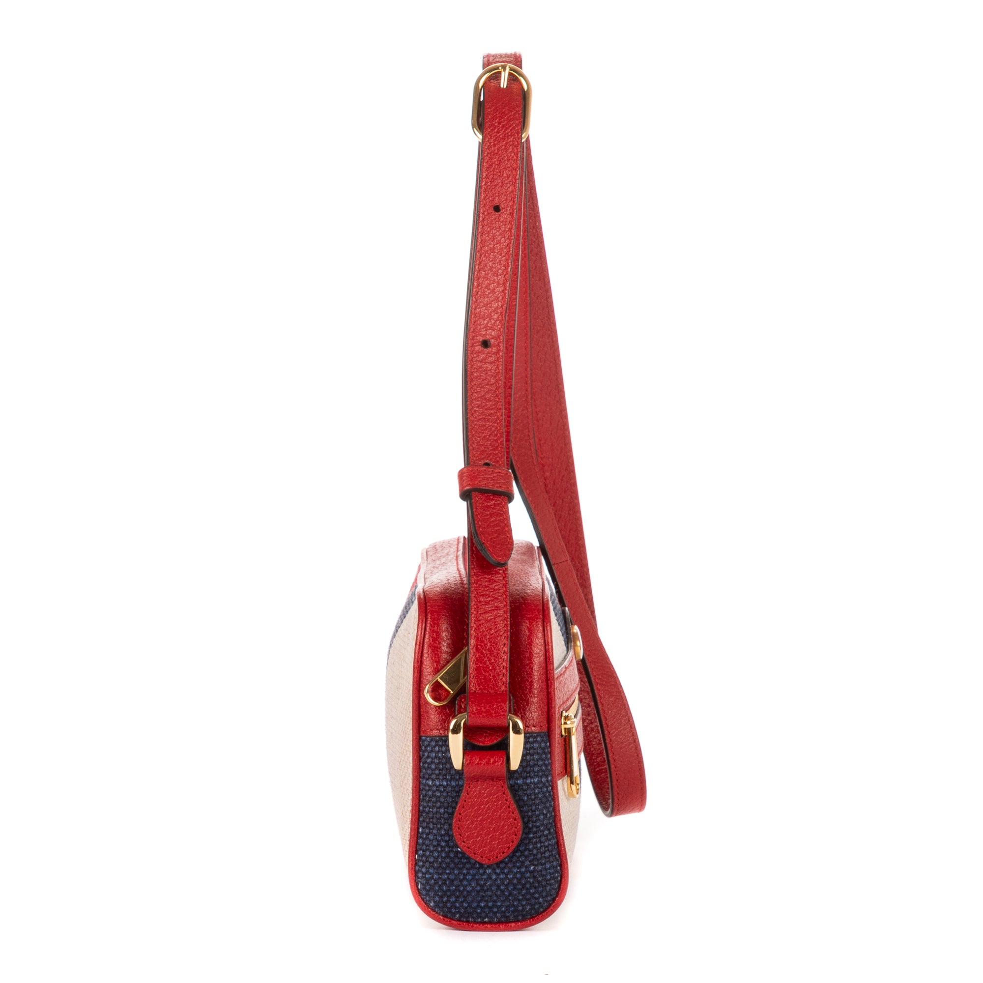 Shoulder Bag Ophidia Stripes Red Red/Blue/Beige canvas