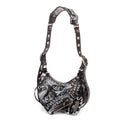 Bolso de hombro XS Le Cagole de piel de becerro negra con grafiti