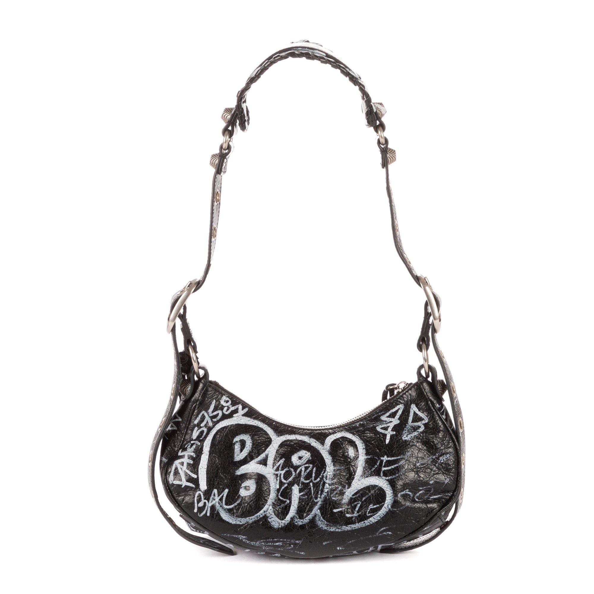 Shoulder Bag XS Le Cagole Black Graffiti Calfskin leather