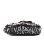 Bolso de hombro XS Le Cagole de piel de becerro negra con grafiti