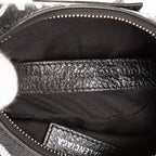 Bolso de hombro XS Le Cagole de piel de becerro negra con grafiti