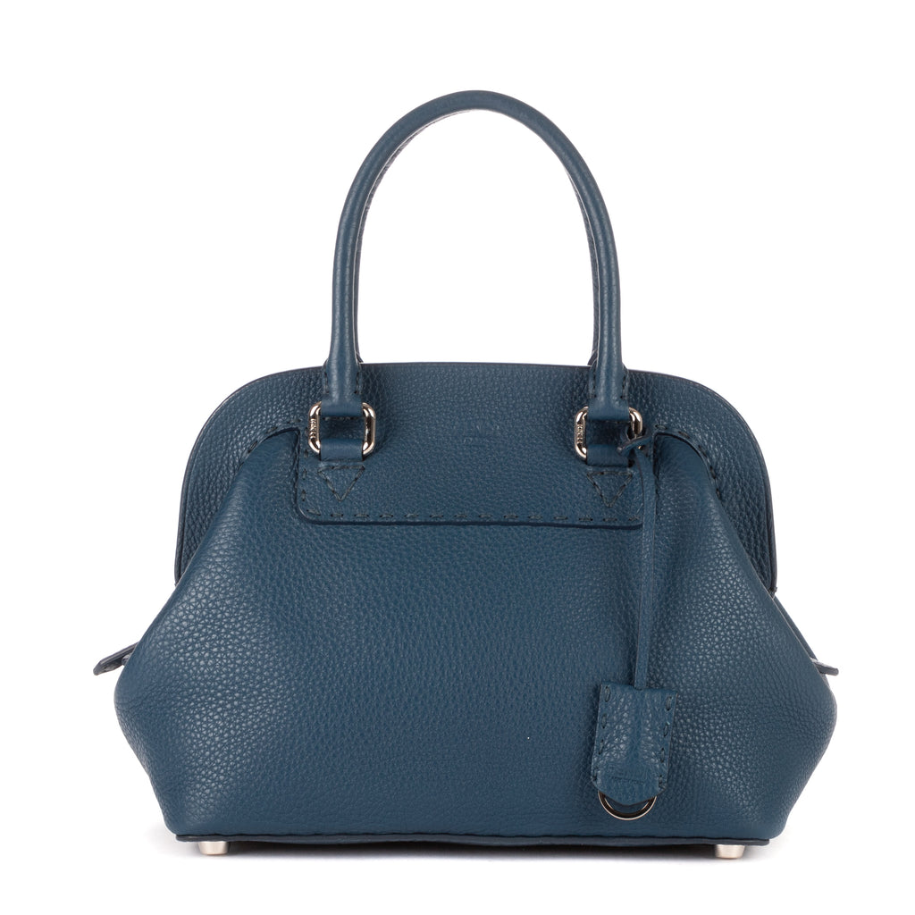 Bolso de mano Adele de piel de becerro granulada color azul marino