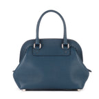 Bolso de mano Adele de piel de becerro granulada color azul marino