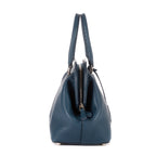 Bolso de mano Adele de piel de becerro granulada color azul marino
