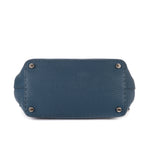 Bolso de mano Adele de piel de becerro granulada color azul marino
