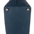 Bolso de mano Adele de piel de becerro granulada color azul marino