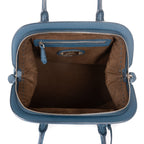 Bolso de mano Adele de piel de becerro granulada color azul marino
