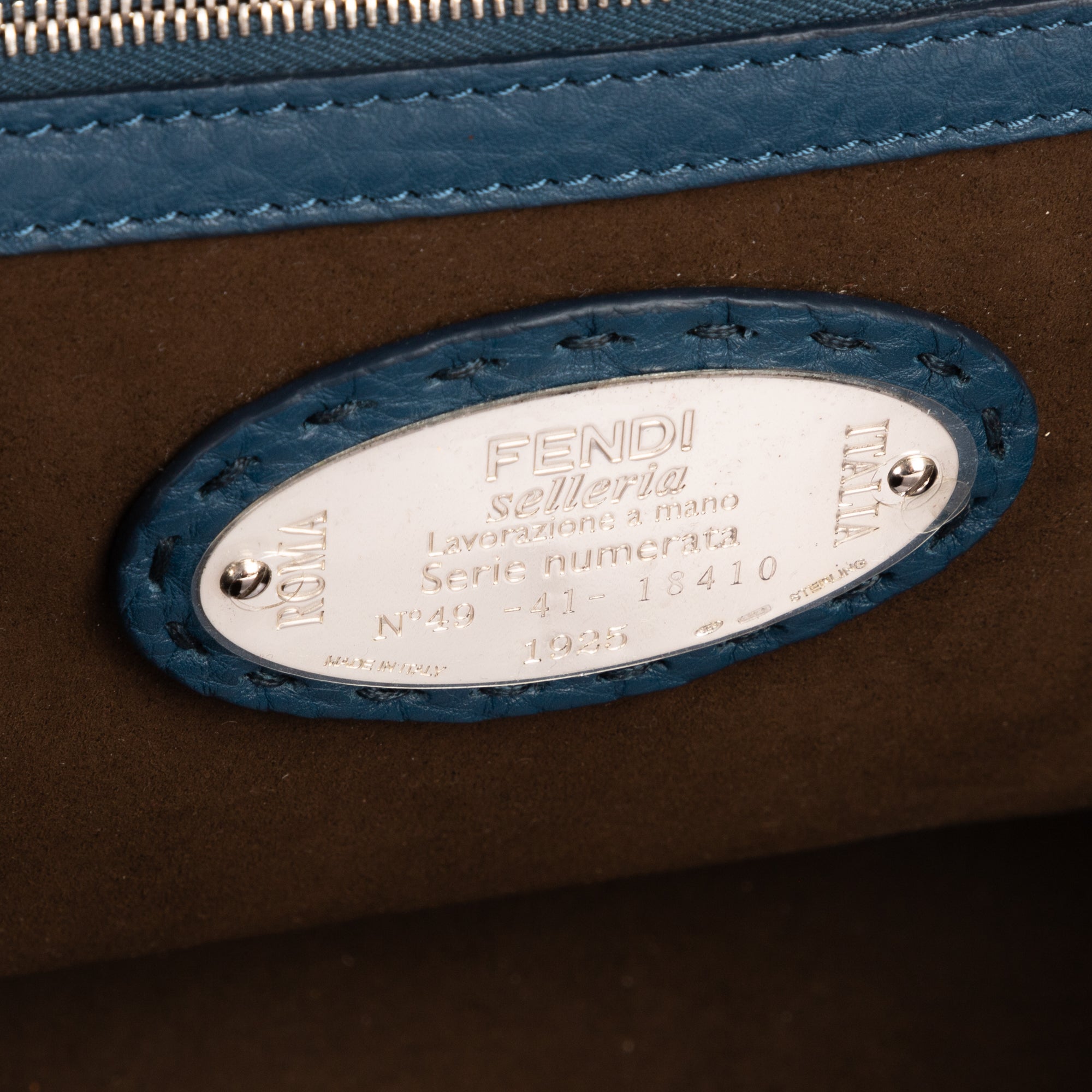 Bolso de mano Adele de piel de becerro granulada color azul marino
