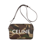 Shoulder Bag Zip Messenger Camouflage Celine Khaki Camouflage Canvas