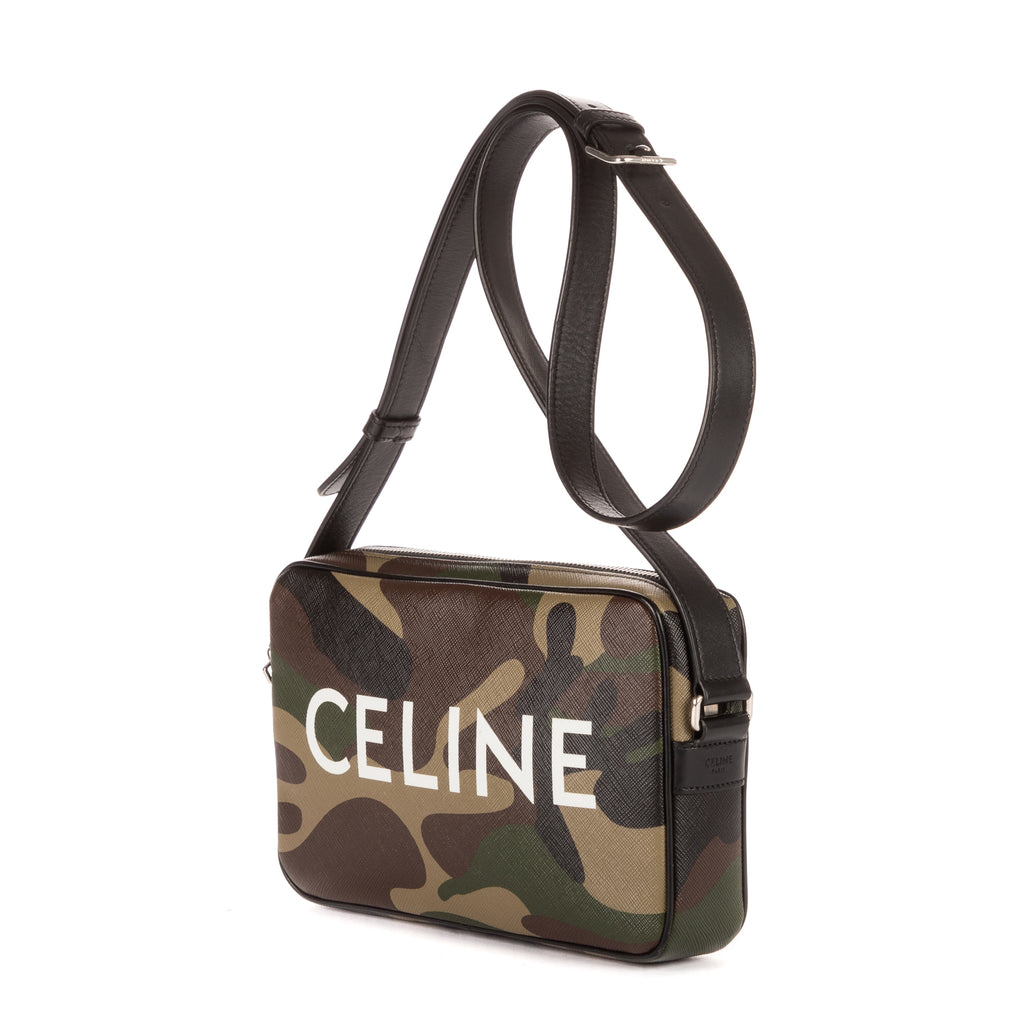 Shoulder Bag Zip Messenger Camouflage Celine Khaki Camouflage Canvas