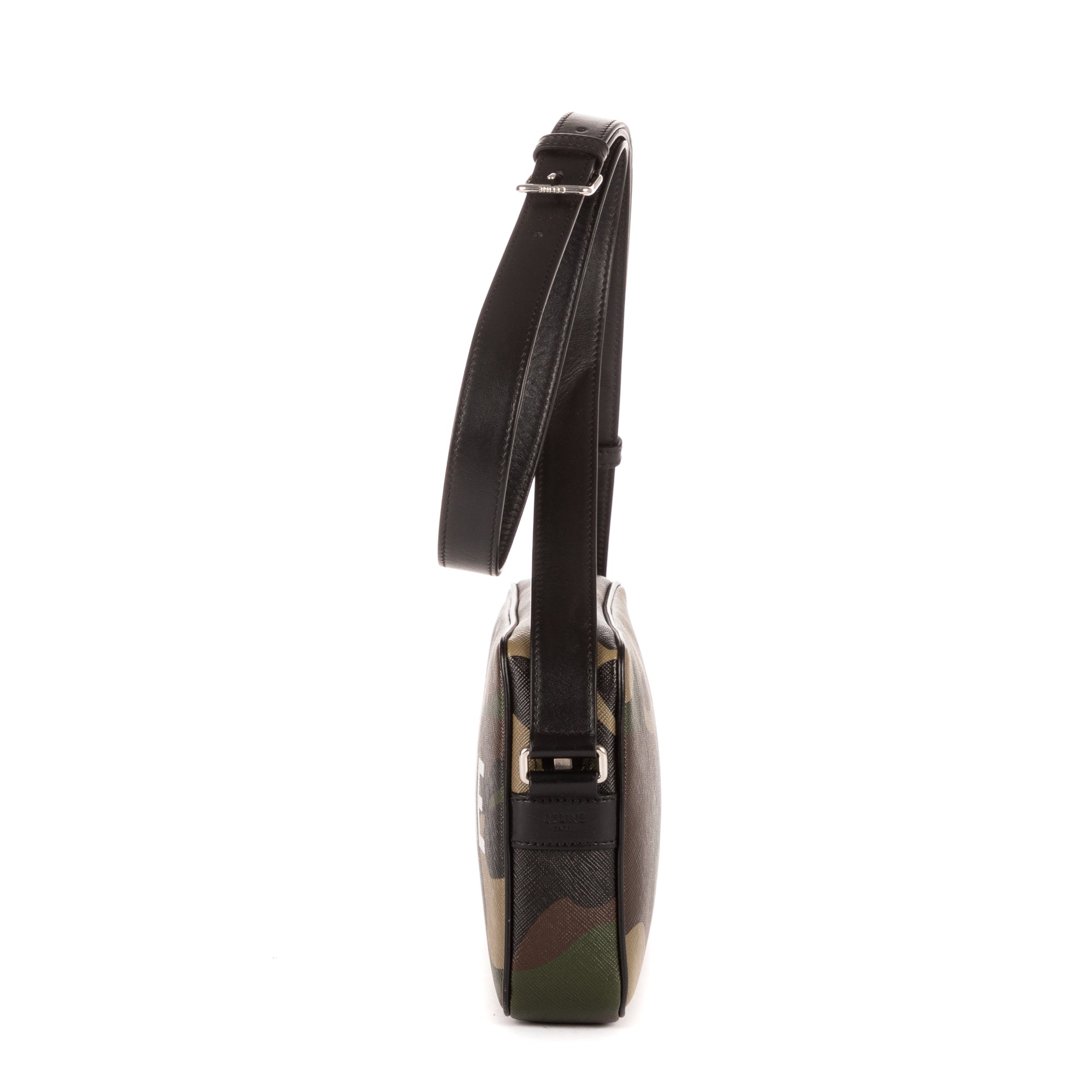 Shoulder Bag Zip Messenger Camouflage Celine Khaki Camouflage Canvas