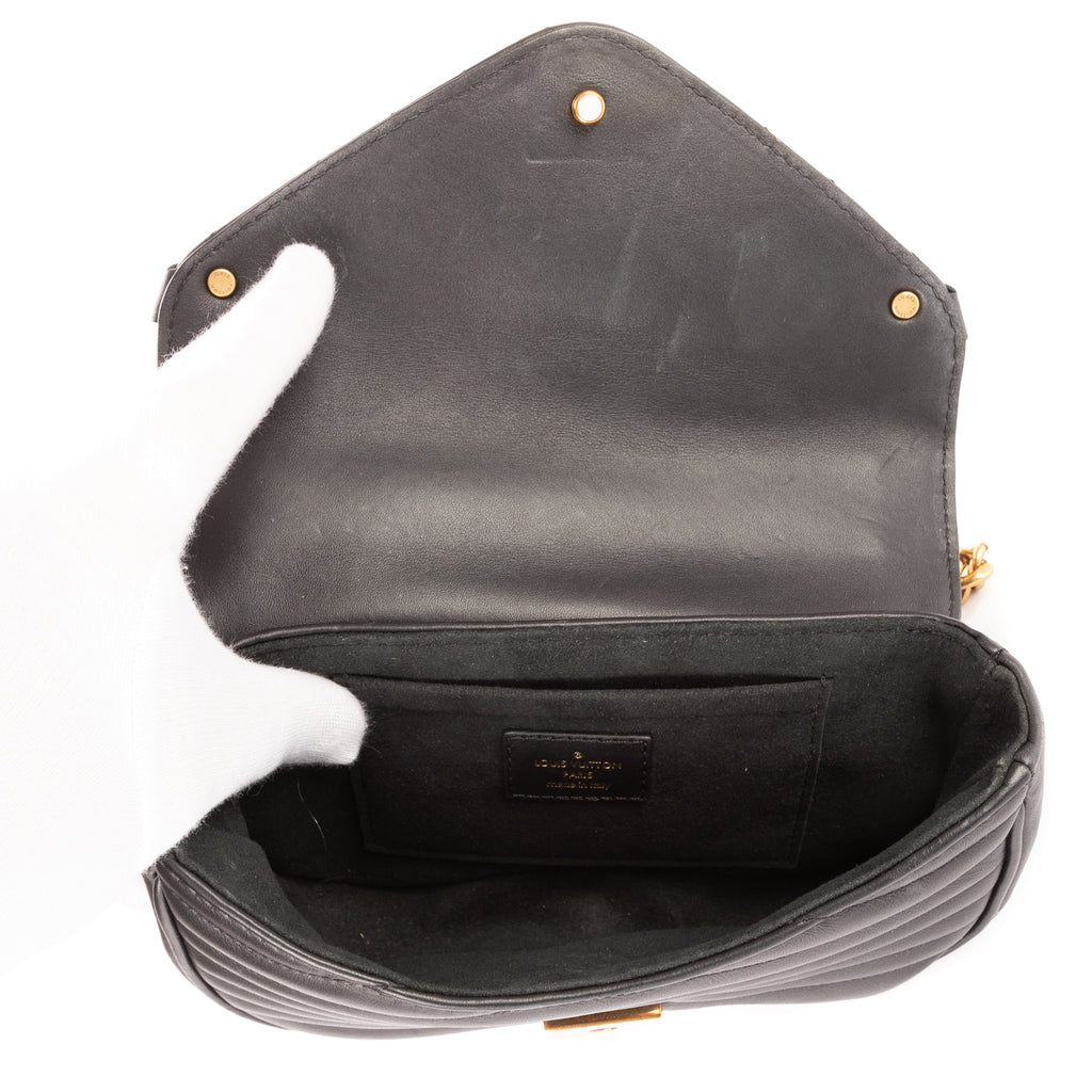 Sac Bandoulière New Wave Cuir de veau noir
