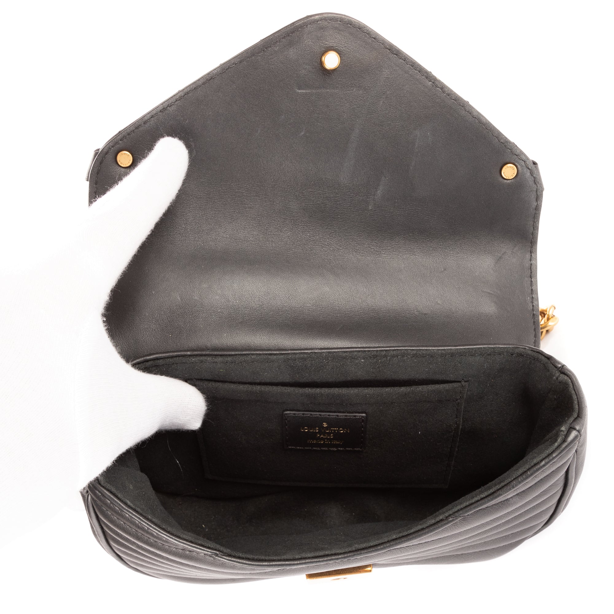 Sac Bandoulière New Wave Cuir de veau noir