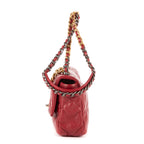 Bolso de Hombro Clásico 19 Solapa Pequeña Piel de Becerro Borgoña