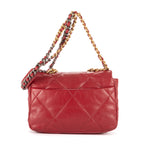 Bolso de Hombro Clásico 19 Solapa Pequeña Piel de Becerro Borgoña
