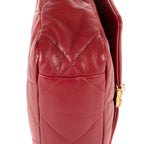 Bolso de Hombro Clásico 19 Solapa Pequeña Piel de Becerro Borgoña