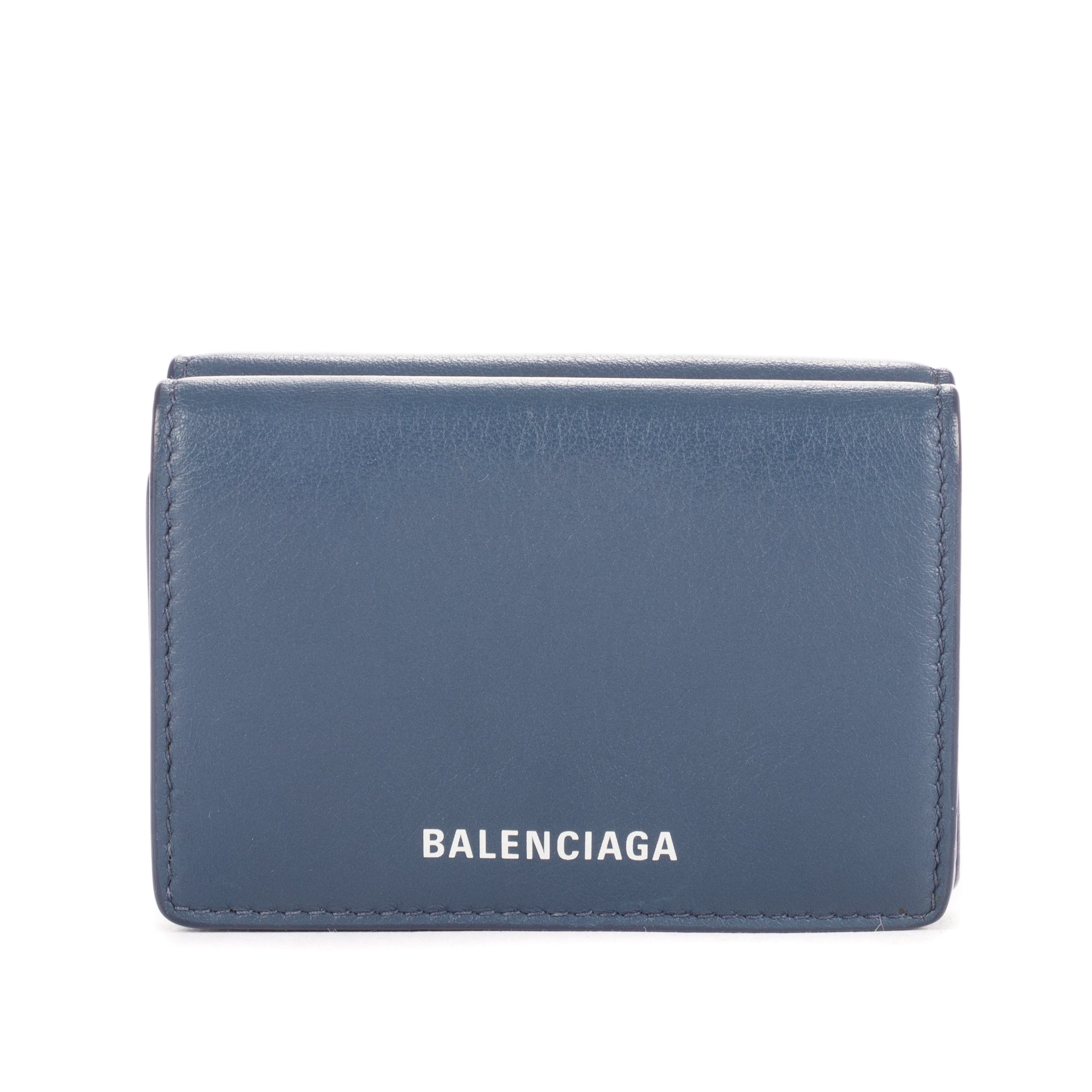 Wallet Cash Mini Wallet Navy Calfskin leather