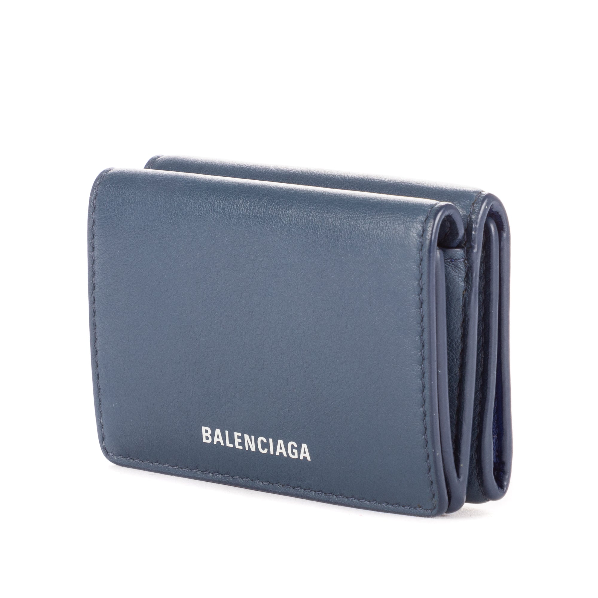 Wallet Cash Mini Wallet Navy Calfskin leather