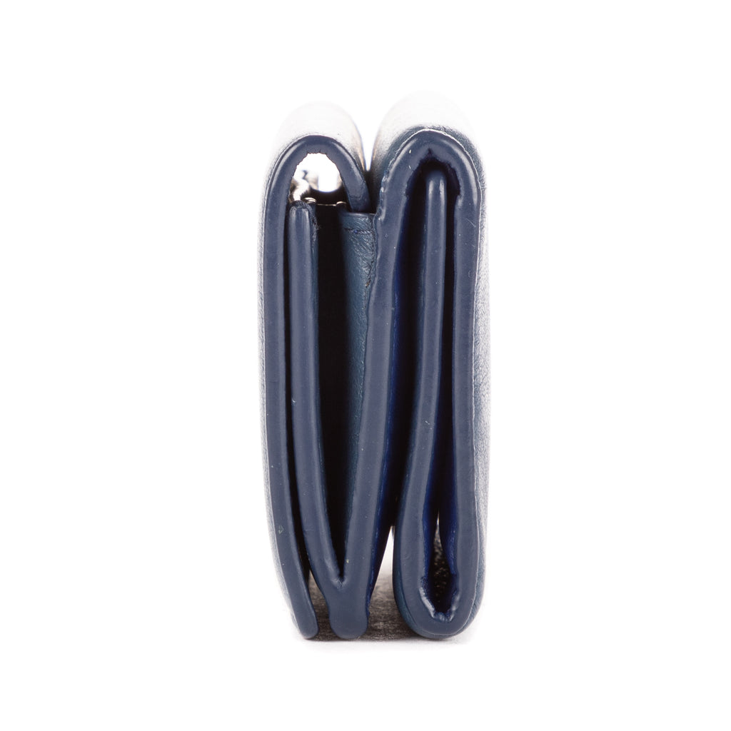 Wallet Cash Mini Wallet Navy Calfskin leather