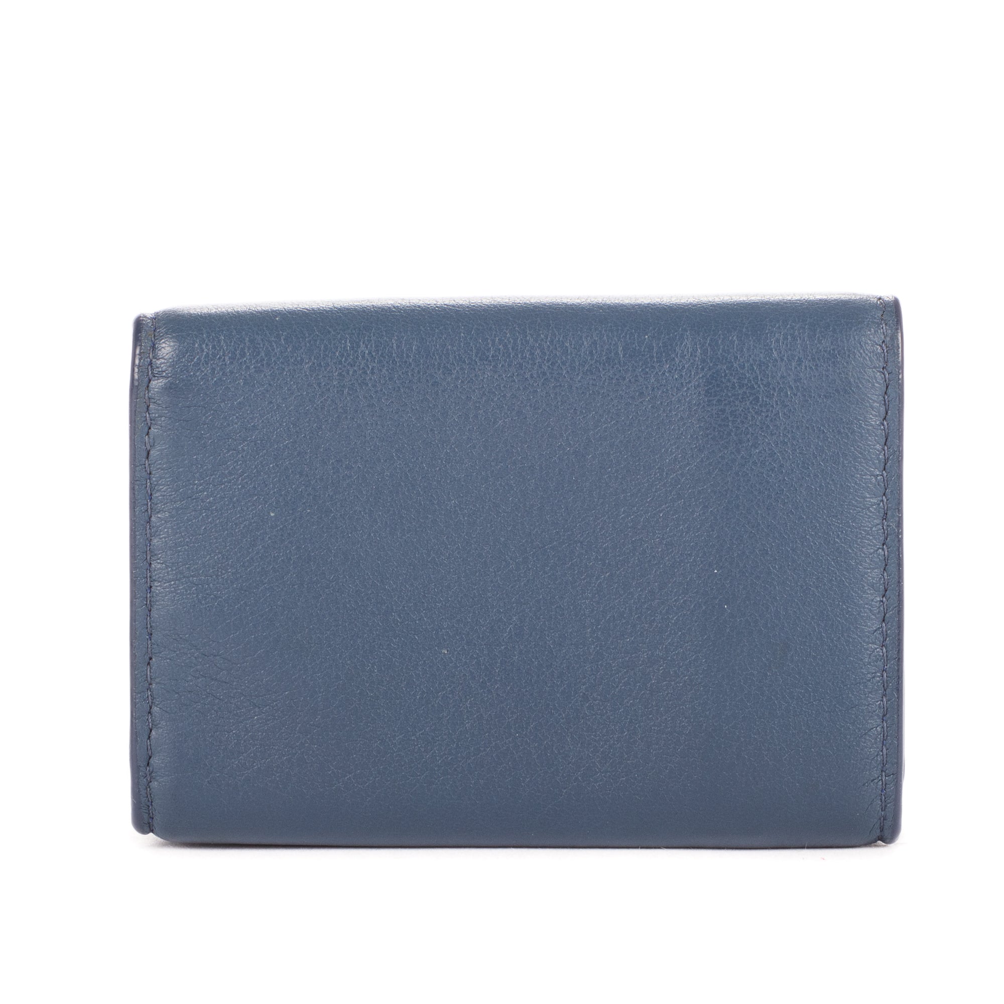 Wallet Cash Mini Wallet Navy Calfskin leather