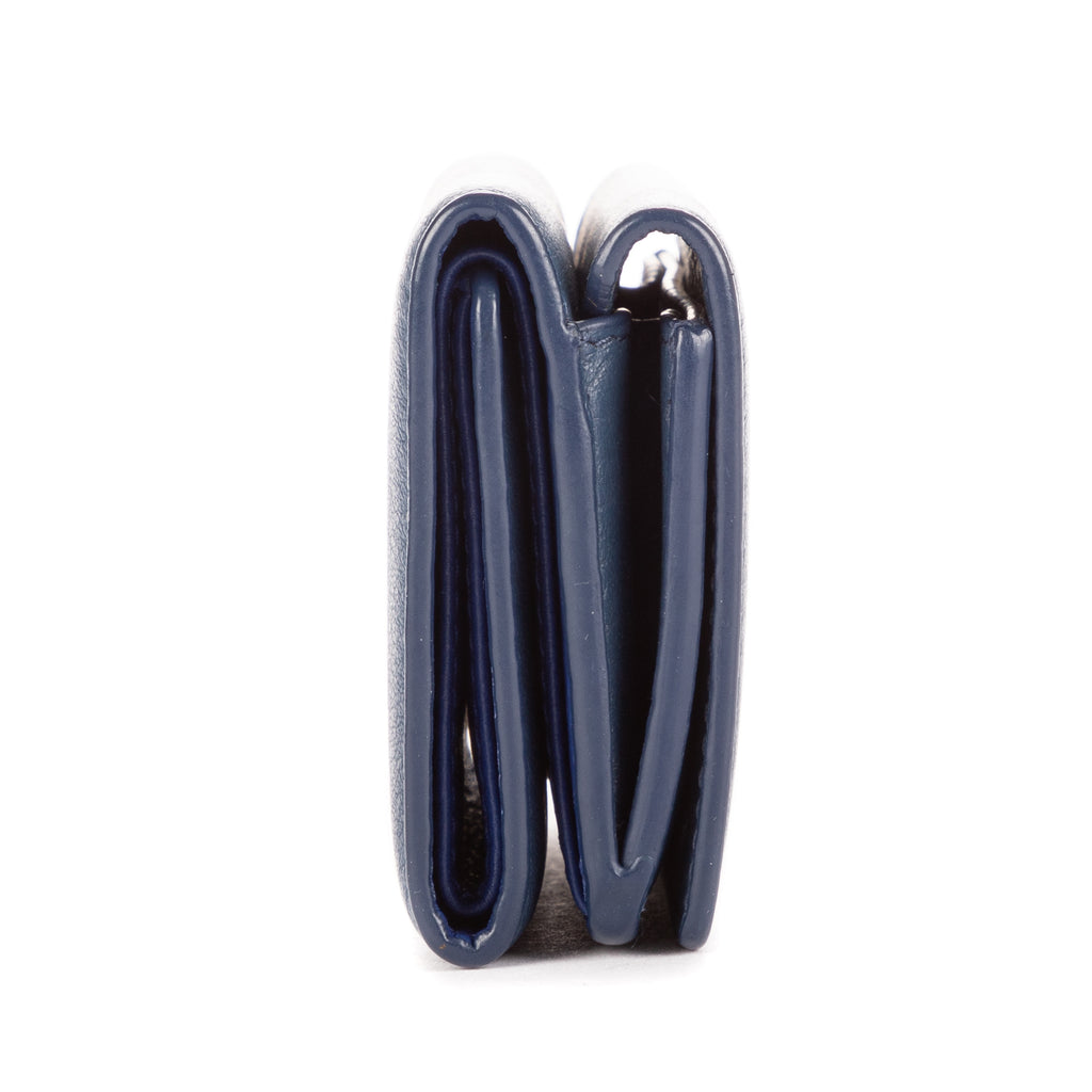 Wallet Cash Mini Wallet Navy Calfskin leather