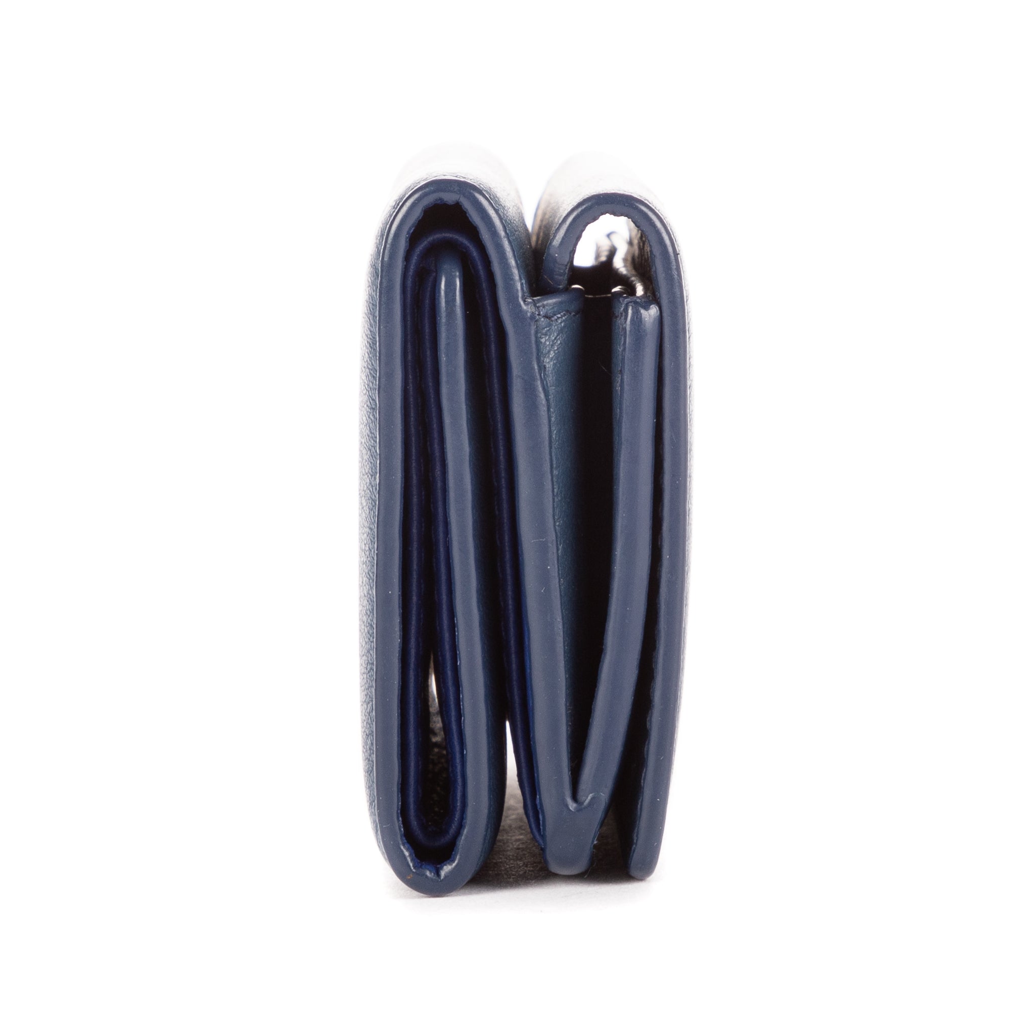 Wallet Cash Mini Wallet Navy Calfskin leather