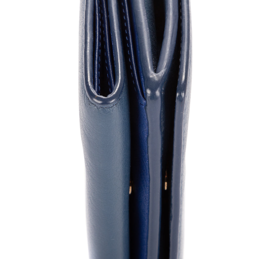 Wallet Cash Mini Wallet Navy Calfskin leather