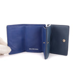 Wallet Cash Mini Wallet Navy Calfskin leather