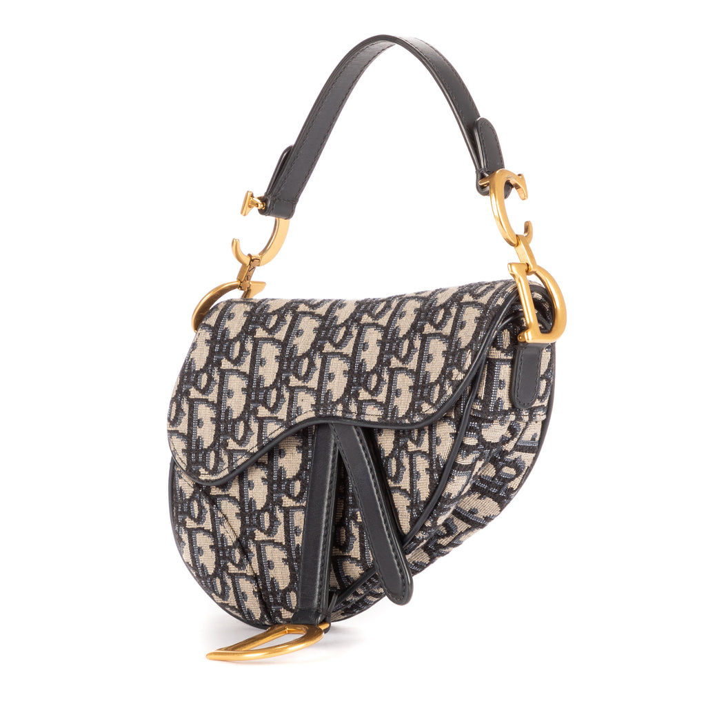 Sac bandoulière Saddle Pochette Toile Oblique Bleu marine