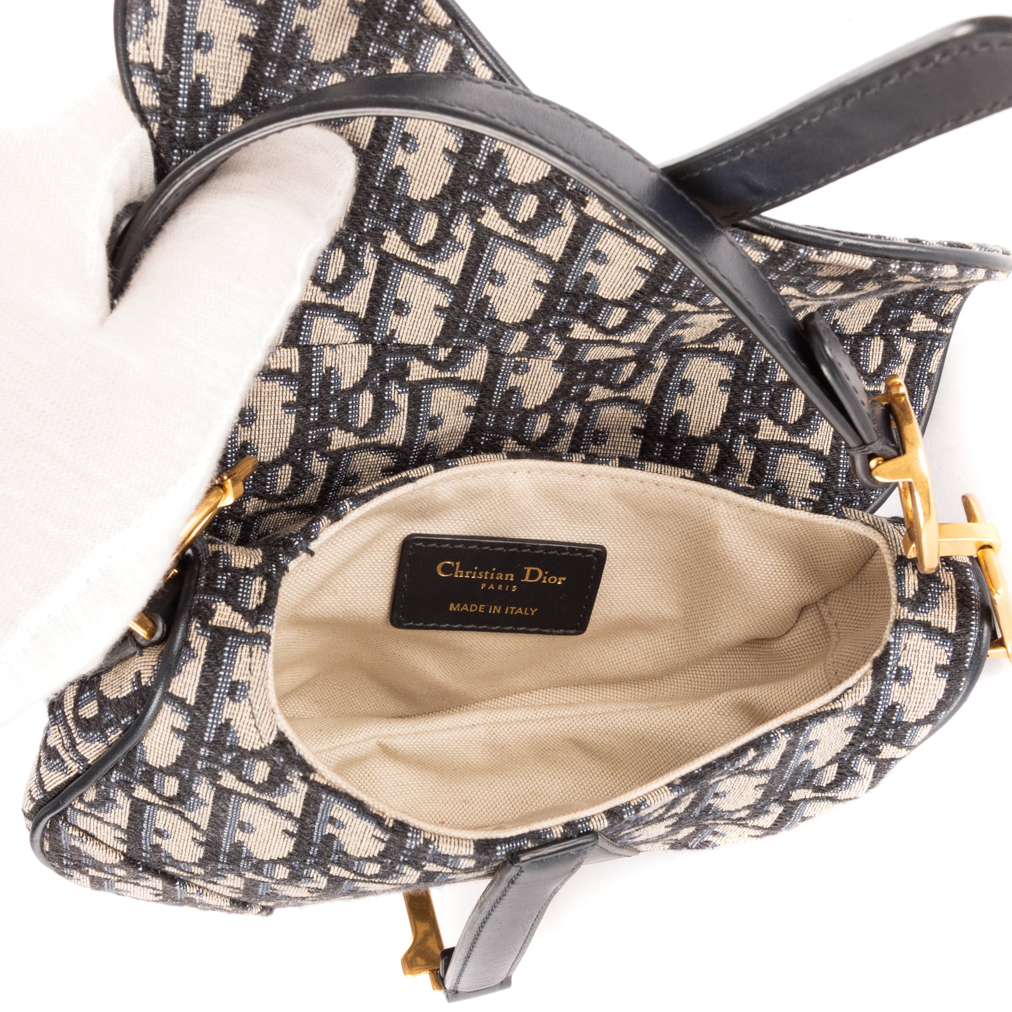 Sac bandoulière Saddle Pochette Toile Oblique Bleu marine
