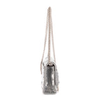 Bolso de hombro Hourglass, cartera con cadena, lentejuelas plateadas