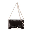 Sac porté épaule Hourglass Wallet on Chain sequins noir