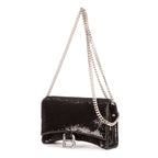 Sac porté épaule Hourglass Wallet on Chain sequins noir