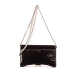 Sac porté épaule Hourglass Wallet on Chain sequins noir