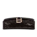 Sac porté épaule Hourglass Wallet on Chain sequins noir