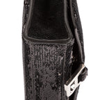 Sac porté épaule Hourglass Wallet on Chain sequins noir