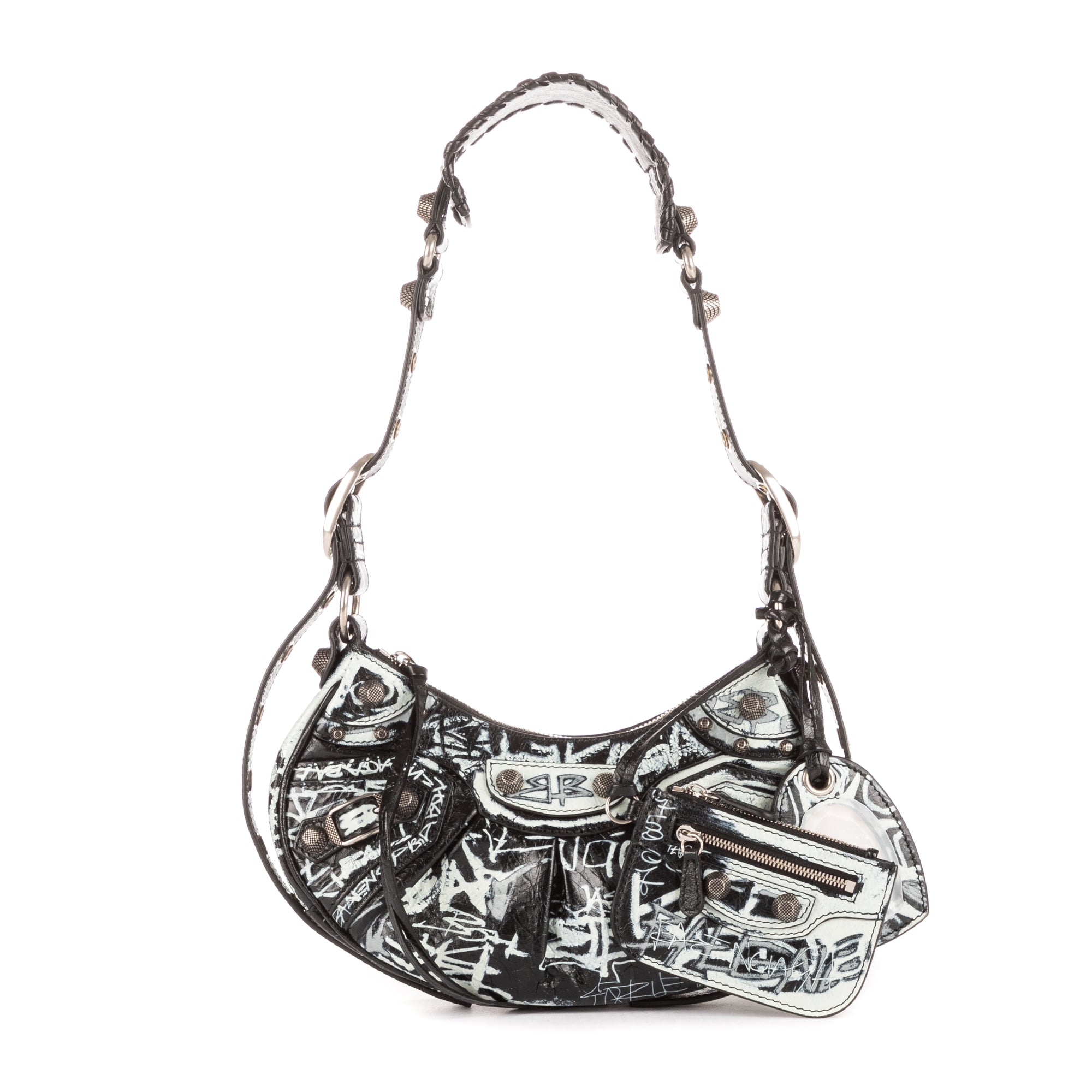 Shoulder Bag XS Le Cagole Black Grafitti Calfskin