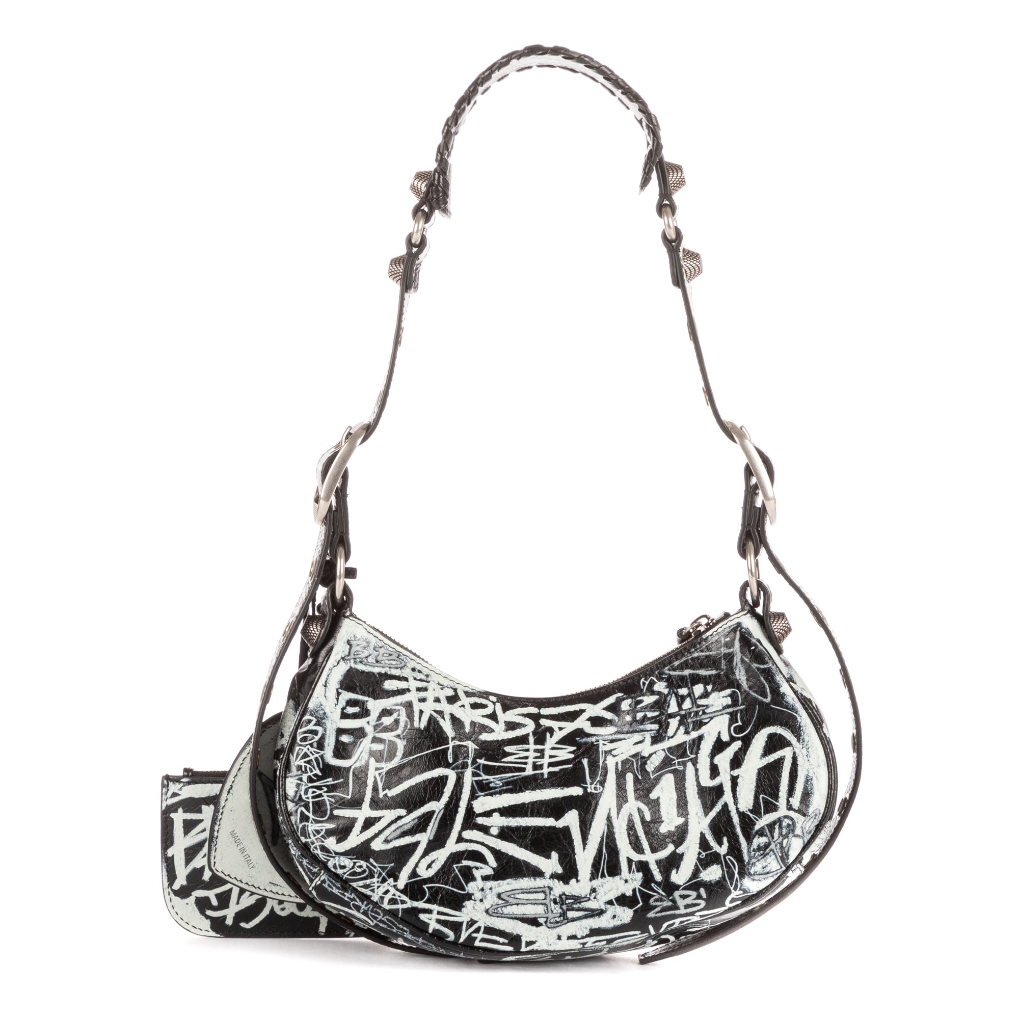 Shoulder Bag XS Le Cagole Black Grafitti Calfskin