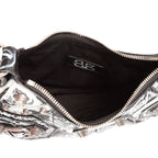 Bolso de hombro XS Le Cagole de piel de becerro negra con grafiti