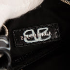 Bolso de hombro XS Le Cagole de piel de becerro negra con grafiti