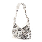 Bolso de Hombro XS Le Cagole Piel de Becerro Blanca Grafiti
