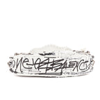 Bolso de Hombro XS Le Cagole Piel de Becerro Blanca Grafiti