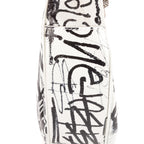 Bolso de Hombro XS Le Cagole Piel de Becerro Blanca Grafiti