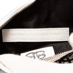 Bolso de Hombro XS Le Cagole Piel de Becerro Blanca Grafiti